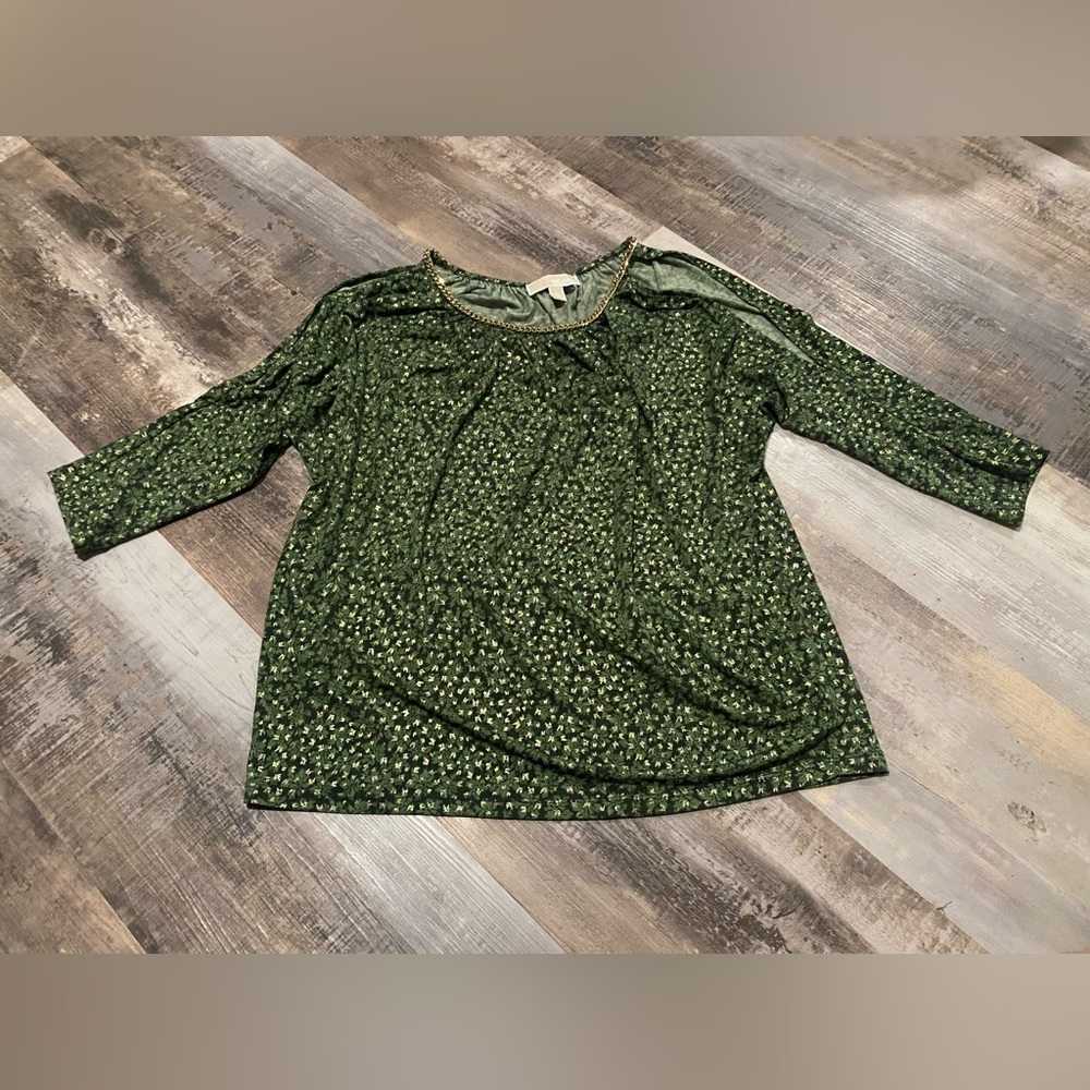 Michael Michael Kors Green Patterned cold shoulder Blouse